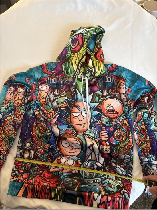 Unbranded Other - Rick and Morty Men's Pullover Hoodie 3D Printed, Cartoon Graphic, Size S